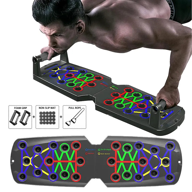 FlexMaster Pro™ - Placa de Flexão Multifuncional e Dobrável para Fitness e Musculação